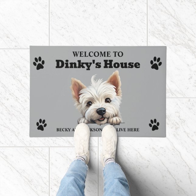 Cute West Highland White Terrier Dog Photo Doormat (Indoor)