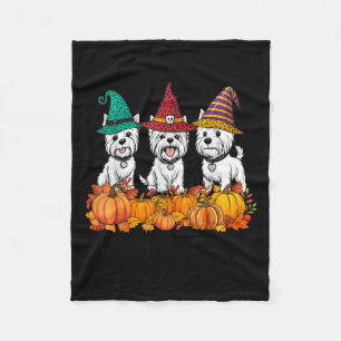 Cute West Highland White Terrier Happy Fall Ya'll  Fleece Blanket