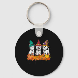 Cute West Highland White Terrier Happy Fall Ya'll Key Ring
