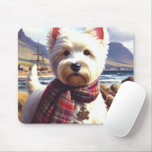 Cute West Highland White Terrier Painting Mouse Mat