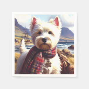 Cute West Highland White Terrier Painting Napkin