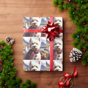 Cute West Highland White Terrier Painting Wrapping Paper