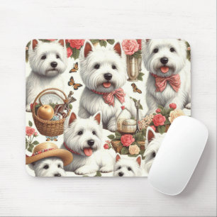 Cute West Highland White Terrier Seamless Mouse Mat