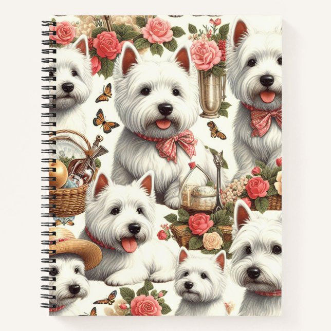 Cute West Highland White Terrier Seamless Notebook (Front)