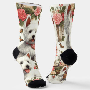 Cute West Highland White Terrier Seamless Socks