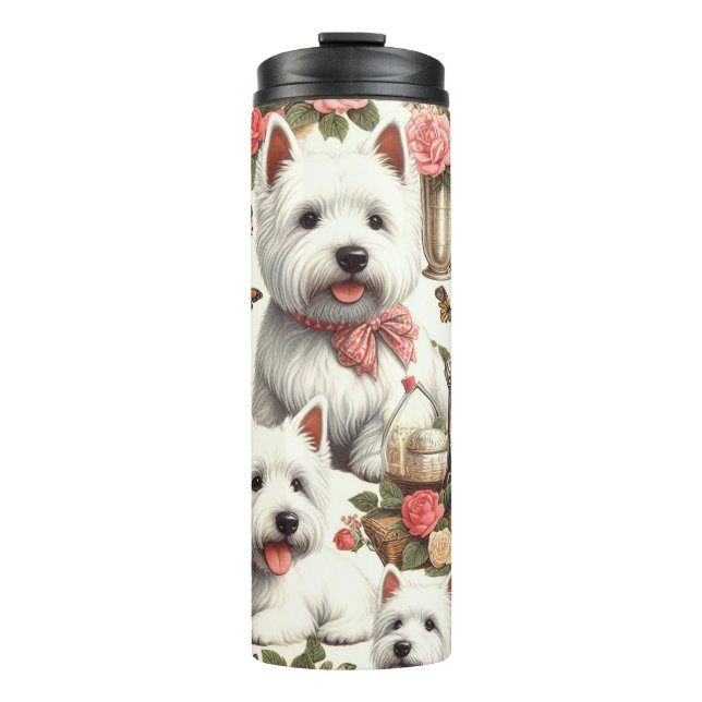 Cute West Highland White Terrier Seamless Thermal Tumbler (Front)