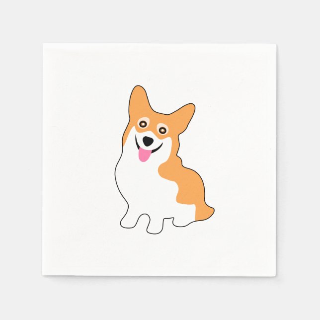 Cute West Pembroke Corgi Pup Napkin (Front)