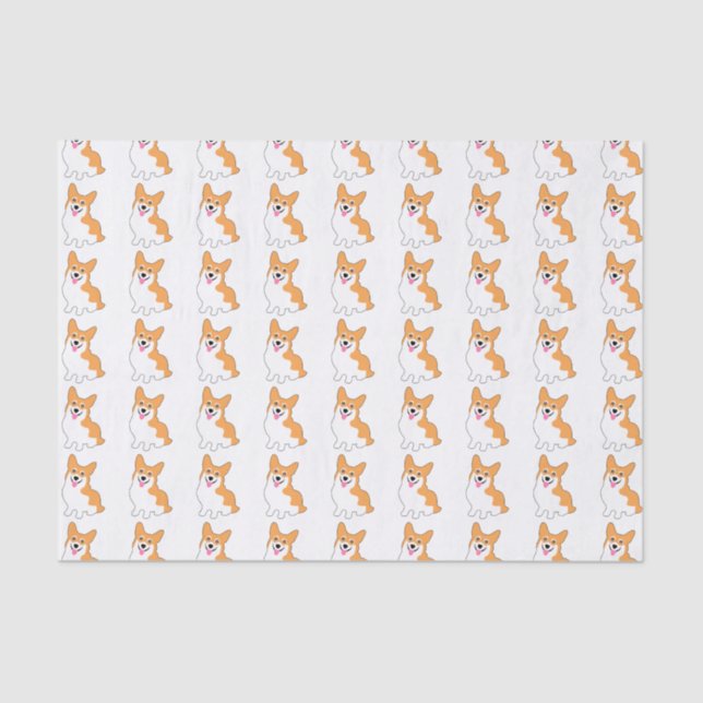 Cute West Pembroke Corgi Pup Tissue Paper (Front)