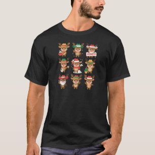 Cute Western Christmas Reindeer Howdy Characters R T-Shirt