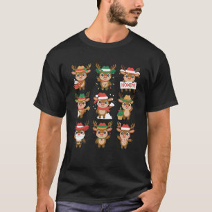 Cute Western Christmas Reindeer Howdy Characters S T-Shirt
