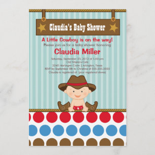 Cute Western Cowboy Baby Shower Invitation