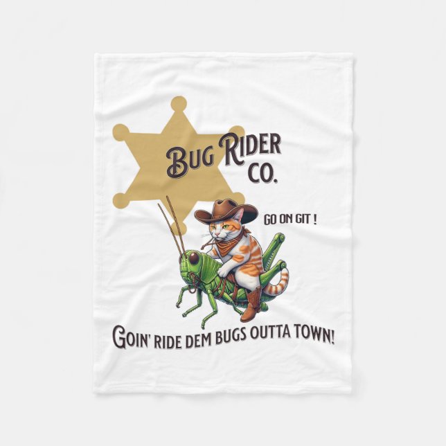 Cute Western Cowboy Cat Tab  Fleece Blanket (Front)