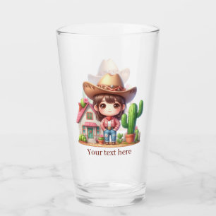 Cute Western Cowgirl add text girls Glass