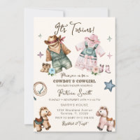 Cute Western Cowgirl and Cowboy Twin Baby Shower