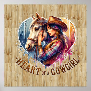 Cute Western Cowgirl heart  Poster