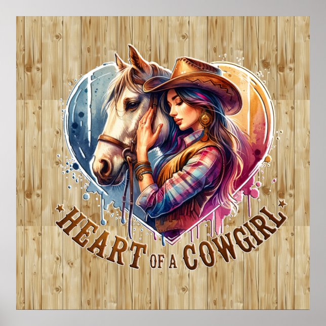 Cute Western Cowgirl heart  Poster (Front)