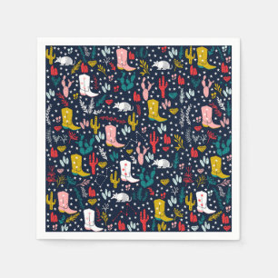 Cute Western Cowgirl Paper Napkins
