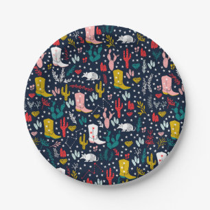 Cute Western Cowgirl Paper Plates