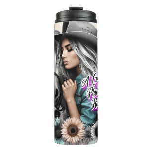 Cute Western Cowgirl Thermal Tumbler