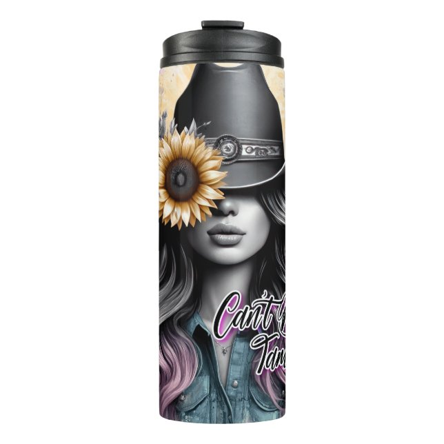 Cute Western Cowgirl Thermal Tumbler (Front)