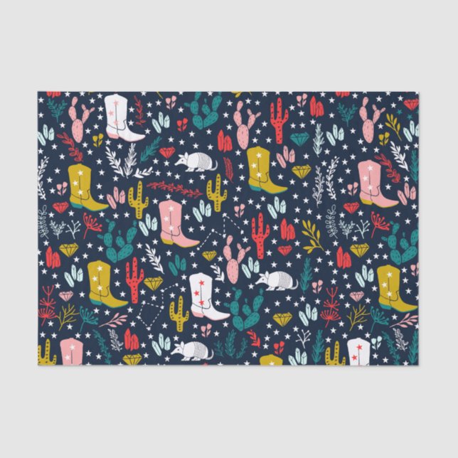 Cute Western Cowgirl Tissue Paper (Front)