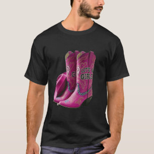 Cute Western Cowgirls Let's Go Girls Cowboy Boots T-Shirt