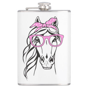 Cute Western Equestrian Gift Horseback Rider Horse Hip Flask