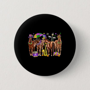 Cute Western Horse Mardi Gras Funny Mardi Gras Day 6 Cm Round Badge