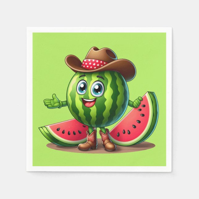Cute Western Summer watermelon party Napkin (Front)