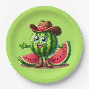 Cute Western Summer watermelon party Paper Plate