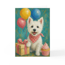 Cute Westie Birthday Card | West Highland Terrier