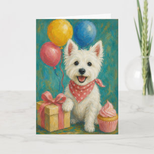 Cute Westie Birthday Card West Highland Terrier