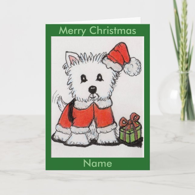 CUTE WESTIE CHRISTMAS CARD mum daughter son nana (Front)