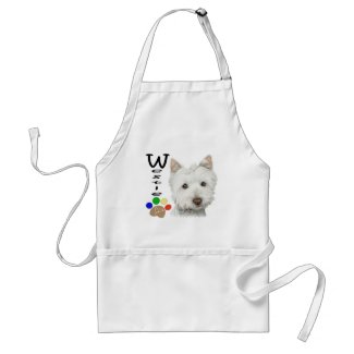 Cute Westie Dog and Paw Print Art Gifts Standard Apron