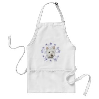Cute Westie Dog Art and Christmas Snowflake Gifts Standard Apron