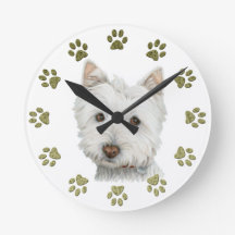 Cute Westie Dog Art and Paws