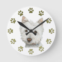 Cute Westie Dog Art and Paws