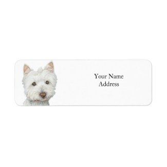 Cute Westie Dog Avery Label