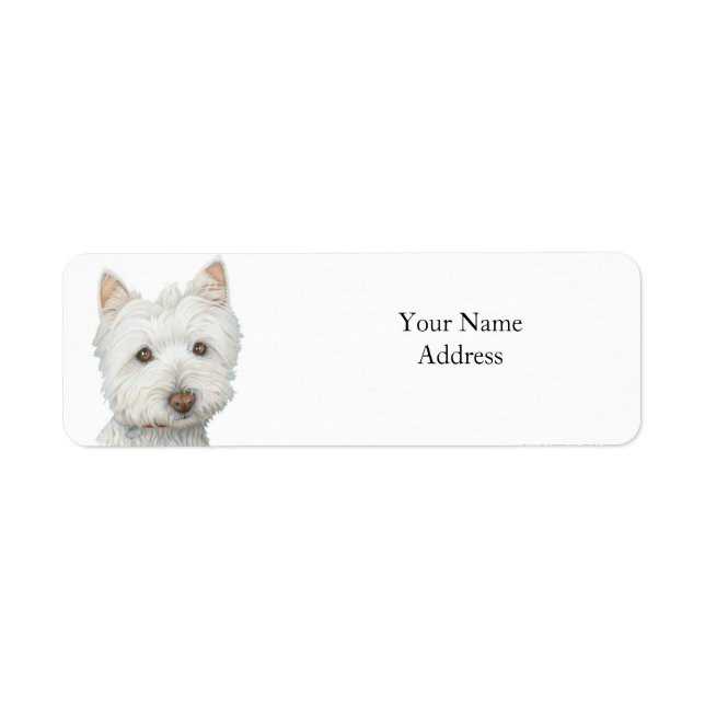 Cute Westie Dog Avery Label (Front)