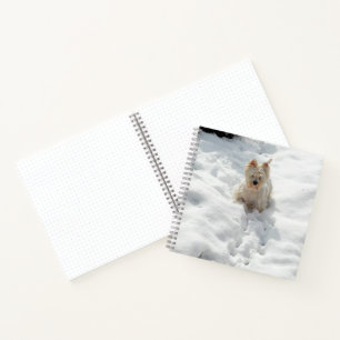 Cute Westie Dog in the Snow 8x8 Bullet Journal