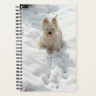 Cute Westie Dog in the Snow Planner