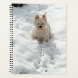 Cute Westie Dog in the Snow Planner