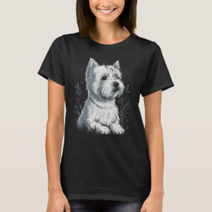 Cute Westie Dog on West Highland White Terrier T-Shirt