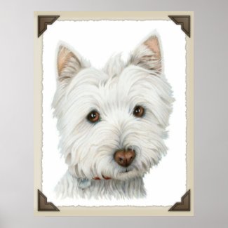Cute Westie Dog Print
