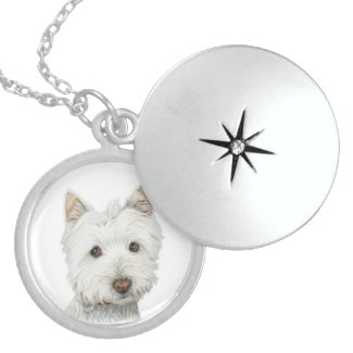Cute Westie Dog Silver Necklace
