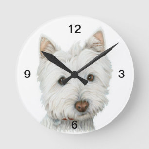 Cute Westie Dog Wall Clock