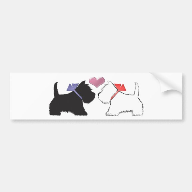 Cute Westie Dogs Art Bumper Sticker (Front)