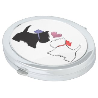 Cute Westie Dogs Art Compact Mirror