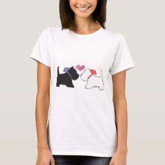 Cute Westie Dogs Art T-Shirt