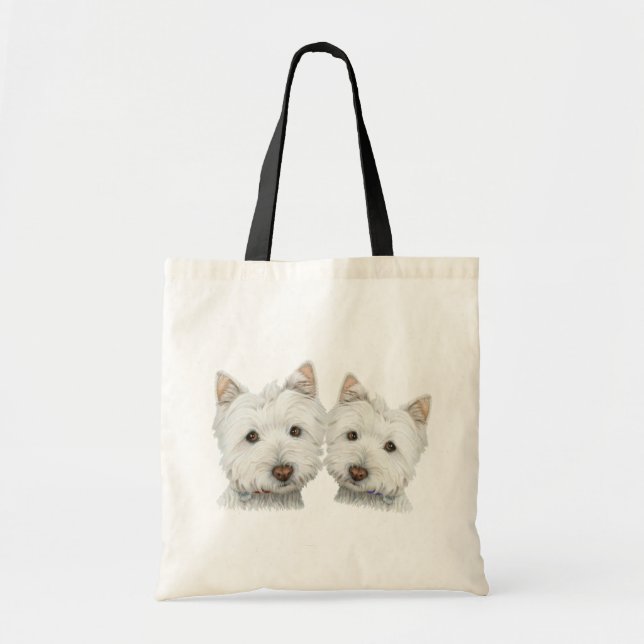 Cute Westie Dogs Tote Bag (Front)